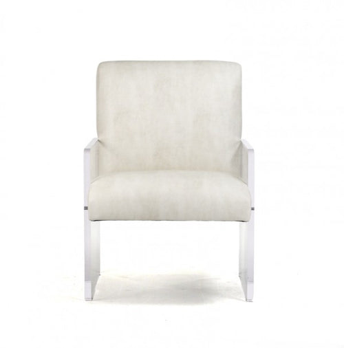 Zentique Emile Acrylic Chair White Vinyl