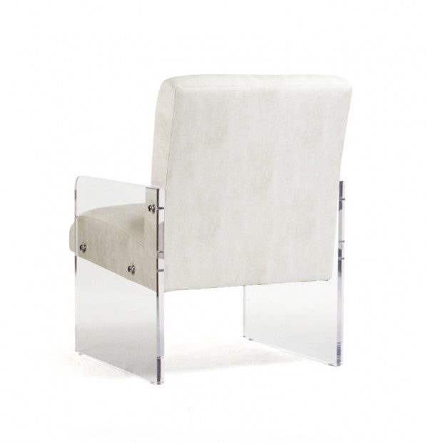 Zentique Emile Acrylic Chair White Vinyl