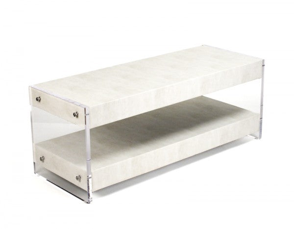 Zentique Paella Acrylic Coffee Table White Vinyl