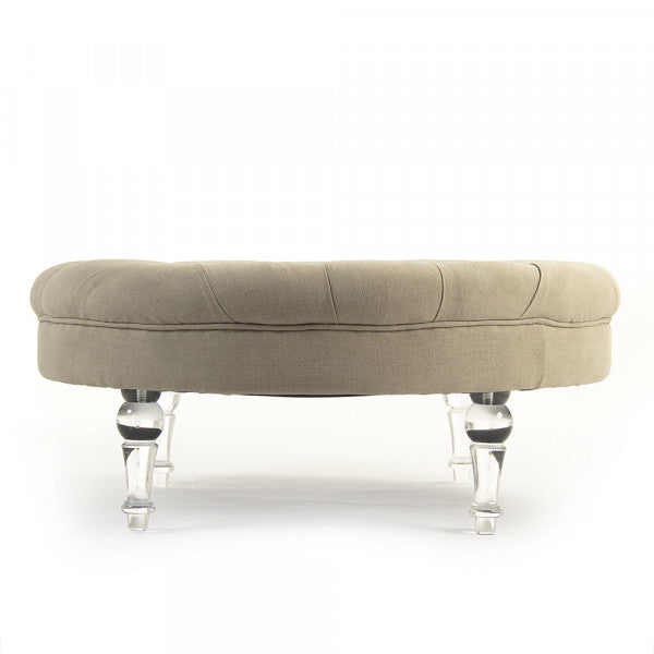 Zentique Round Adalene Ottoman Acrylic Legs