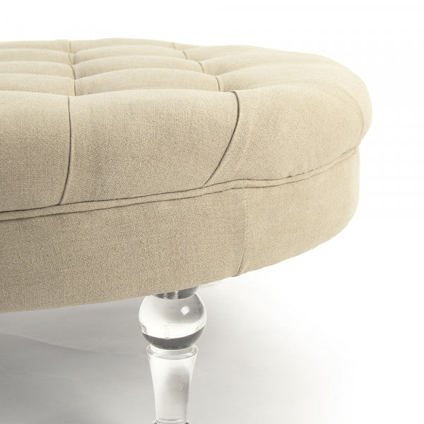 Zentique Round Adalene Ottoman Acrylic Legs