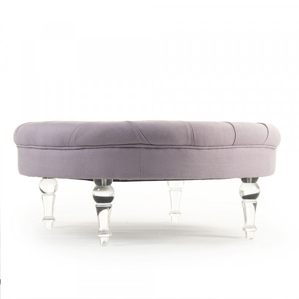Zentique Round Adalene Ottoman Acrylic Legs
