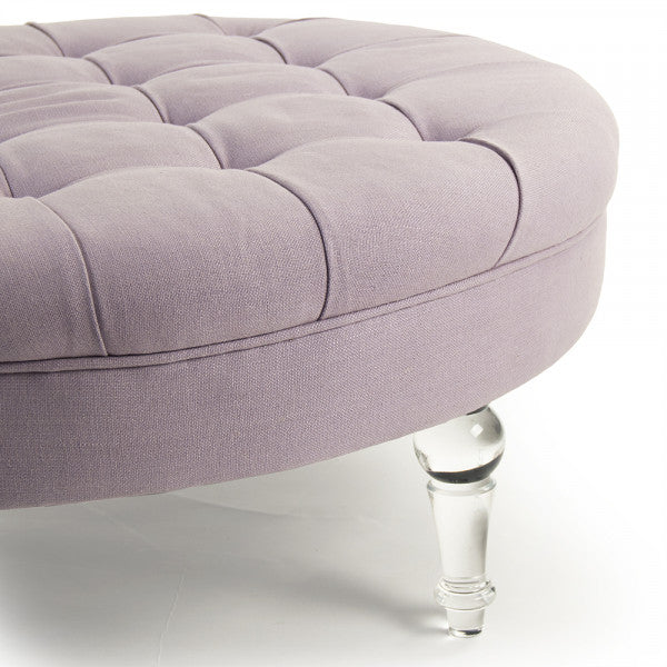 Zentique Round Adalene Ottoman Acrylic Legs
