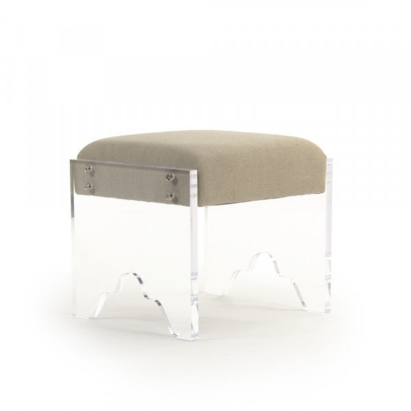 Zentique Addie Acrylic Stool Natural Linen