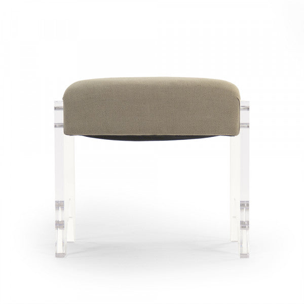 Zentique Addie Acrylic Stool Natural Linen
