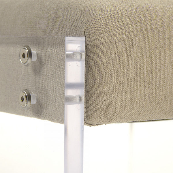 Zentique Addie Acrylic Stool Natural Linen