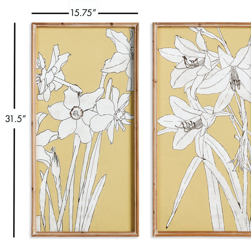 Napa Home And Garden Flowering Amaryllis Prints, Set Of 2