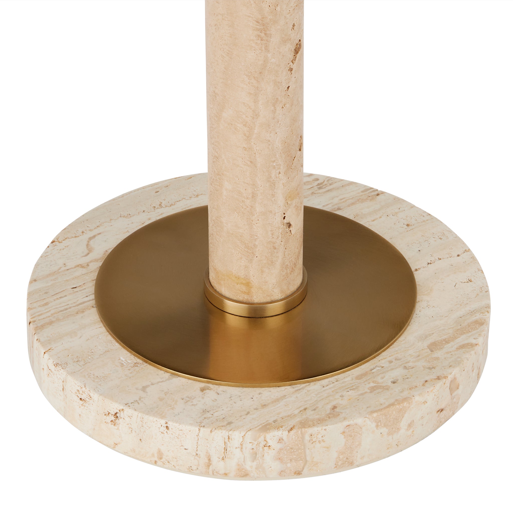 Currey & Company 23.25" Miles Travertine Accent Table