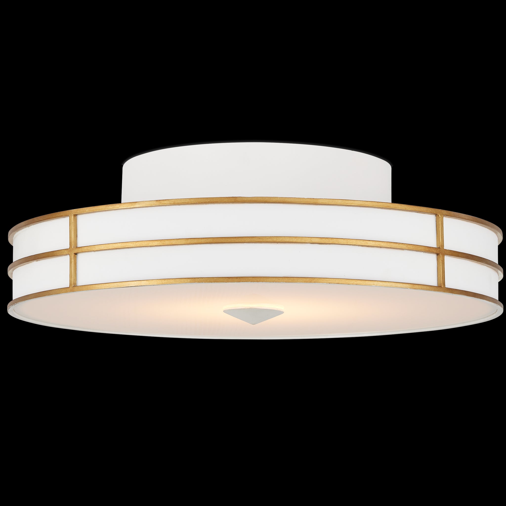 Currey & Company Fielding 24" White 1 Light Led Flush Mount