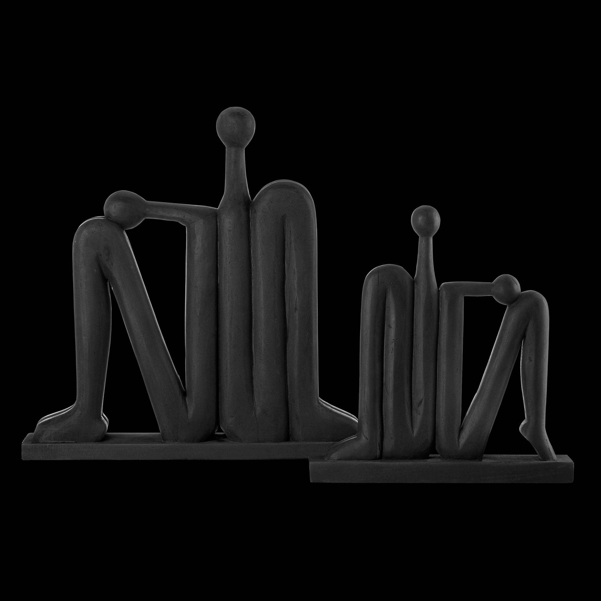 Currey & Company Abstract Wood Figure Set Of 2