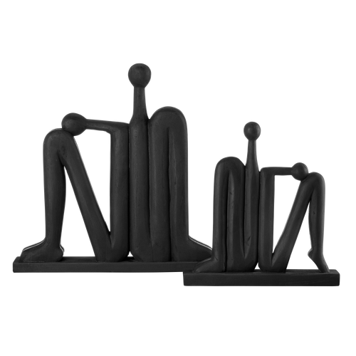 Currey & Company Abstract Wood Figure Set Of 2