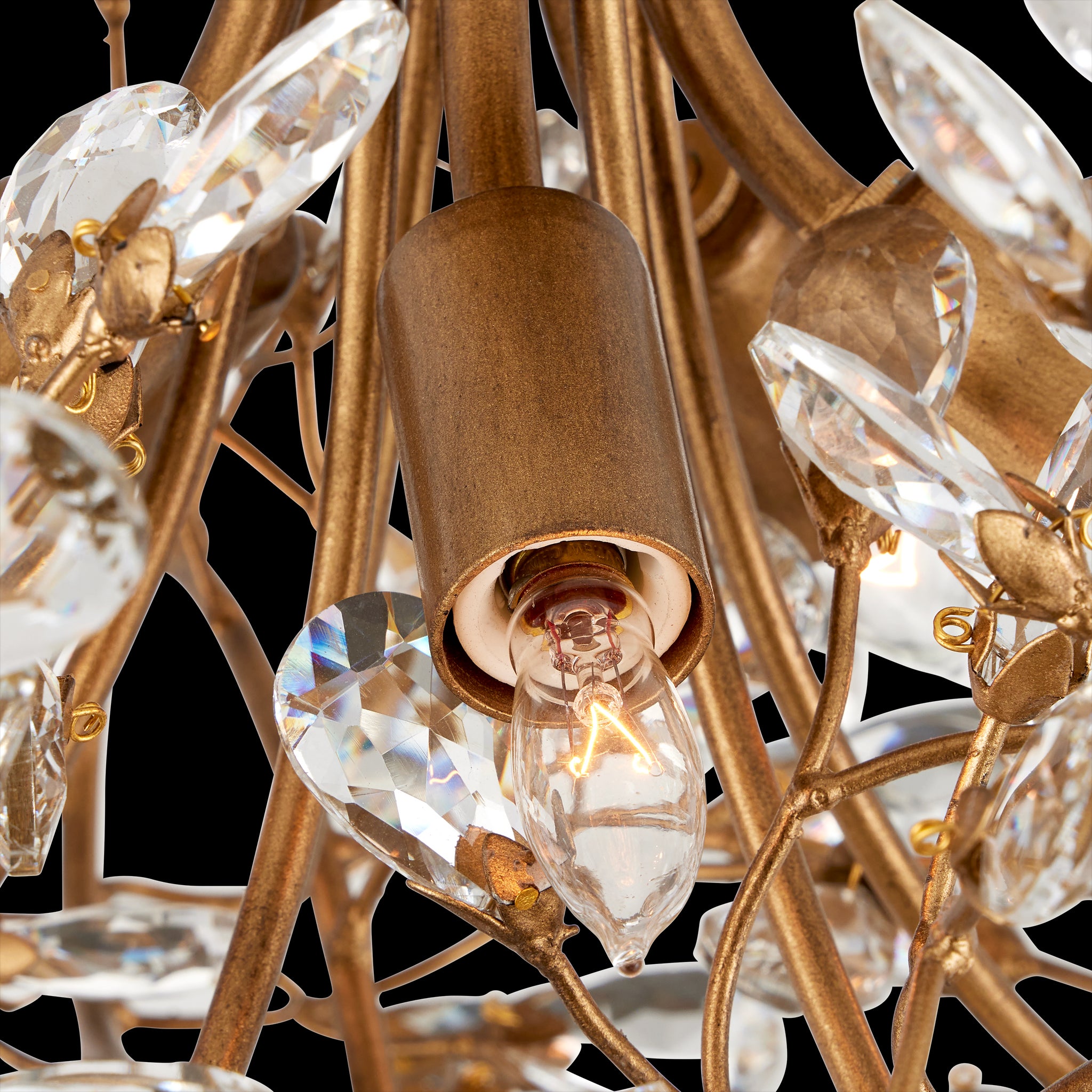 Currey & Company Crystal Bud 24" 5 Light Semi Flush Mount