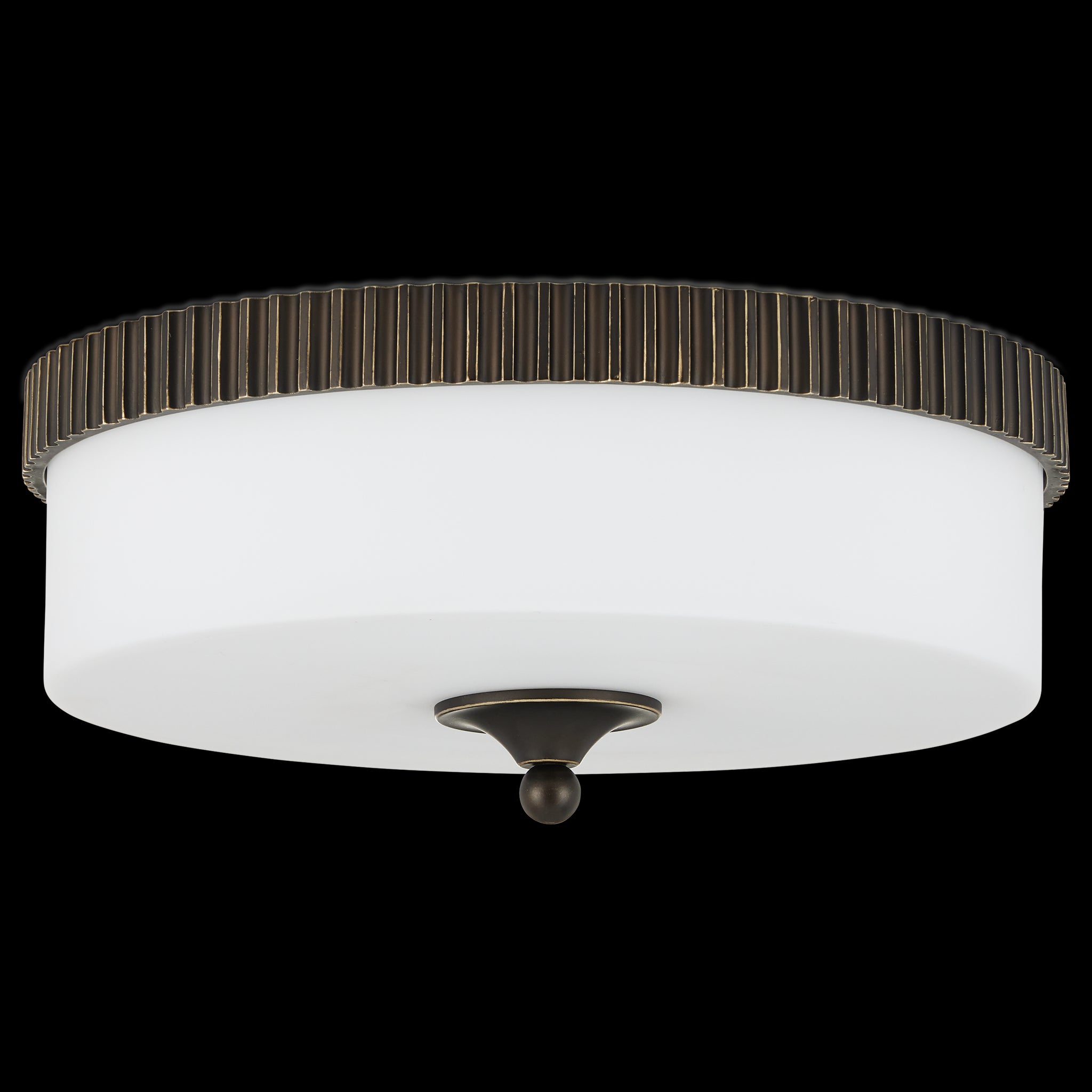 Currey & Company Bryce 16.25" Bronze 1 Light Led Flush Mount