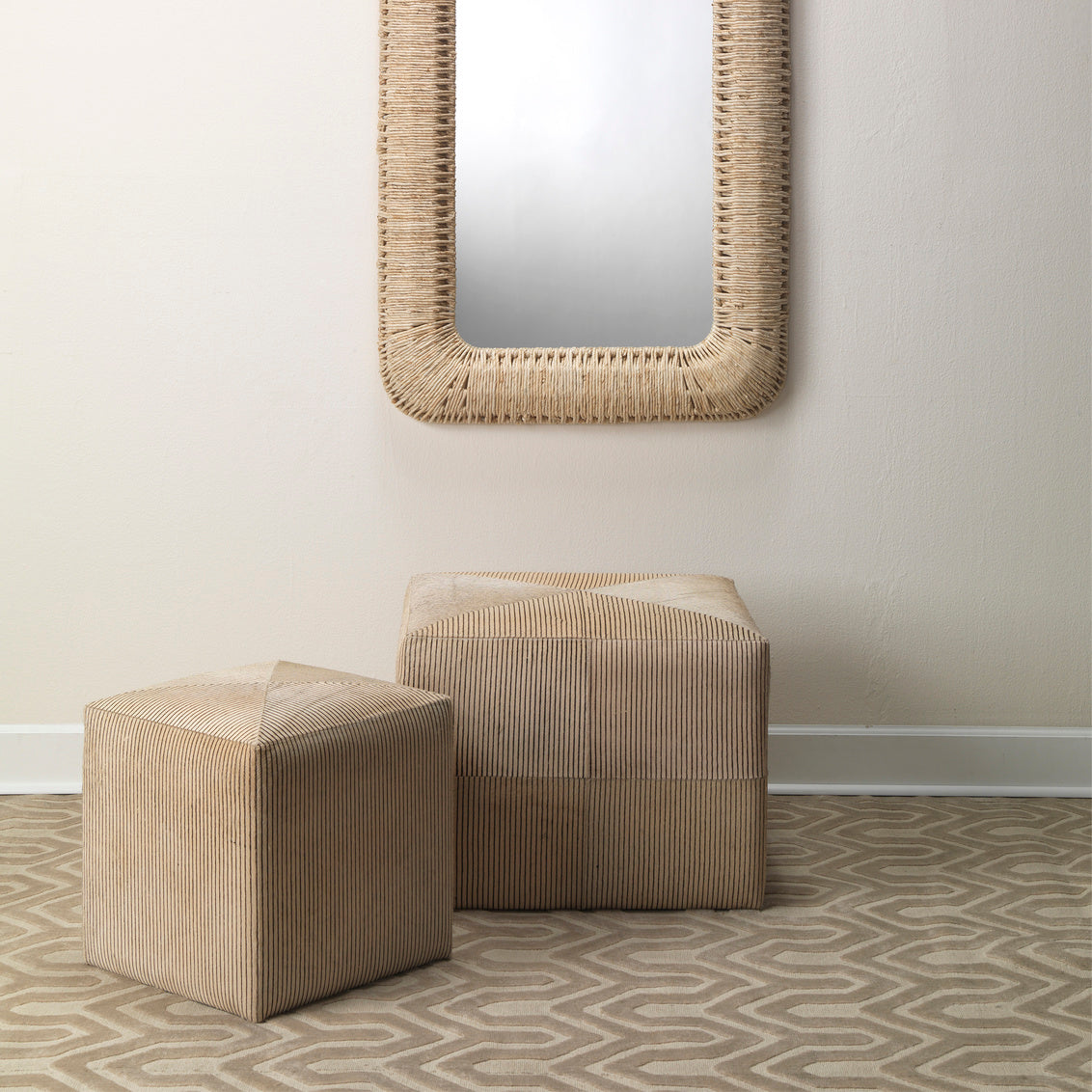 Jamie Young Pinstriped Ottoman