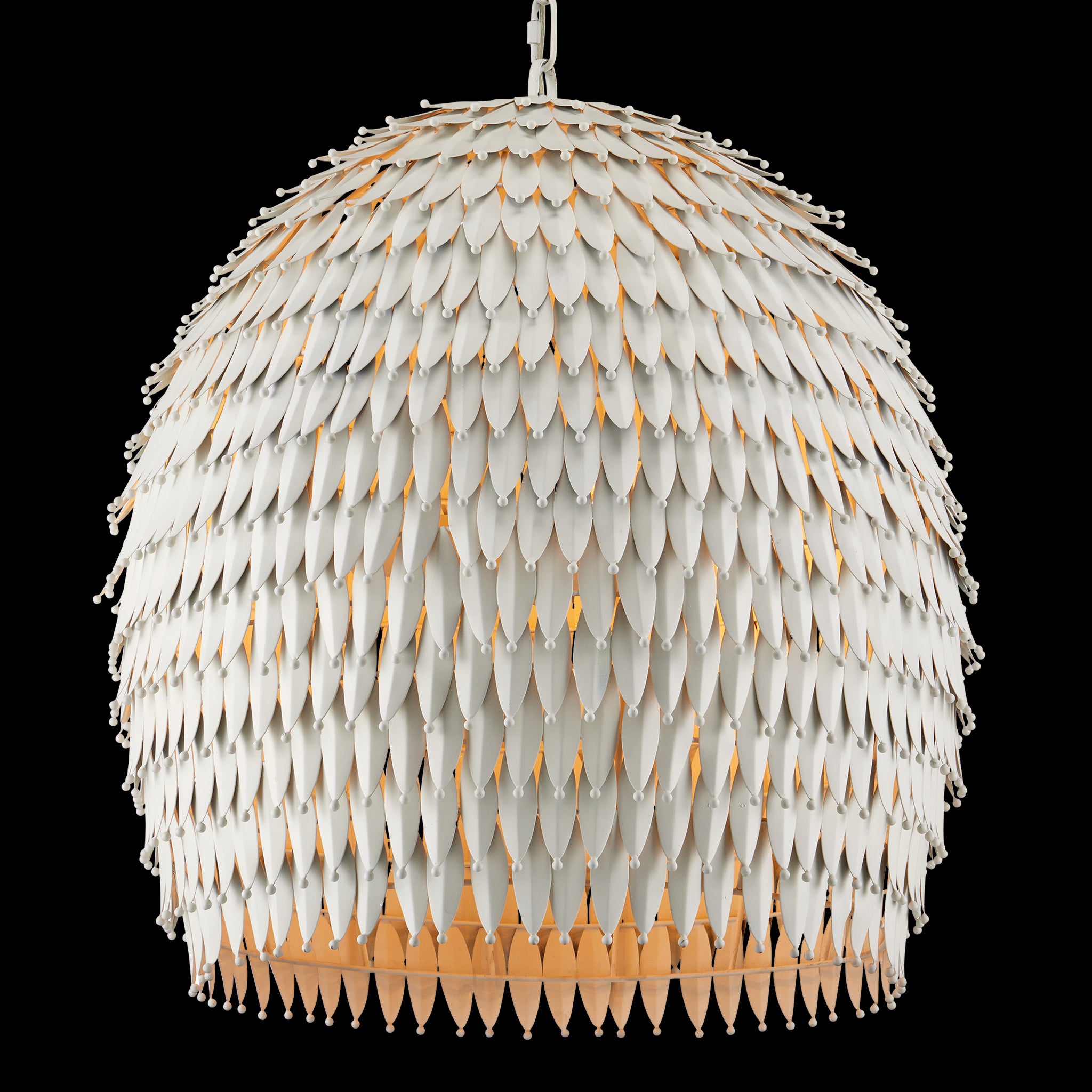 Currey & Company Overlay 24" White 3 Light Pendant