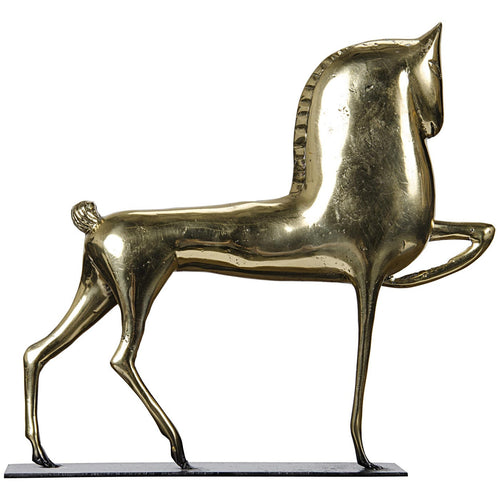 Noir Horse On Stand, Brass