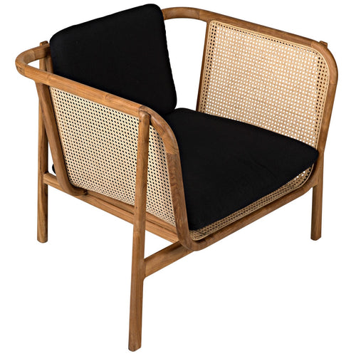 Noir Balin Chair With Caning