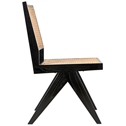 Noir Joseph Side Chair, Charcoal Black