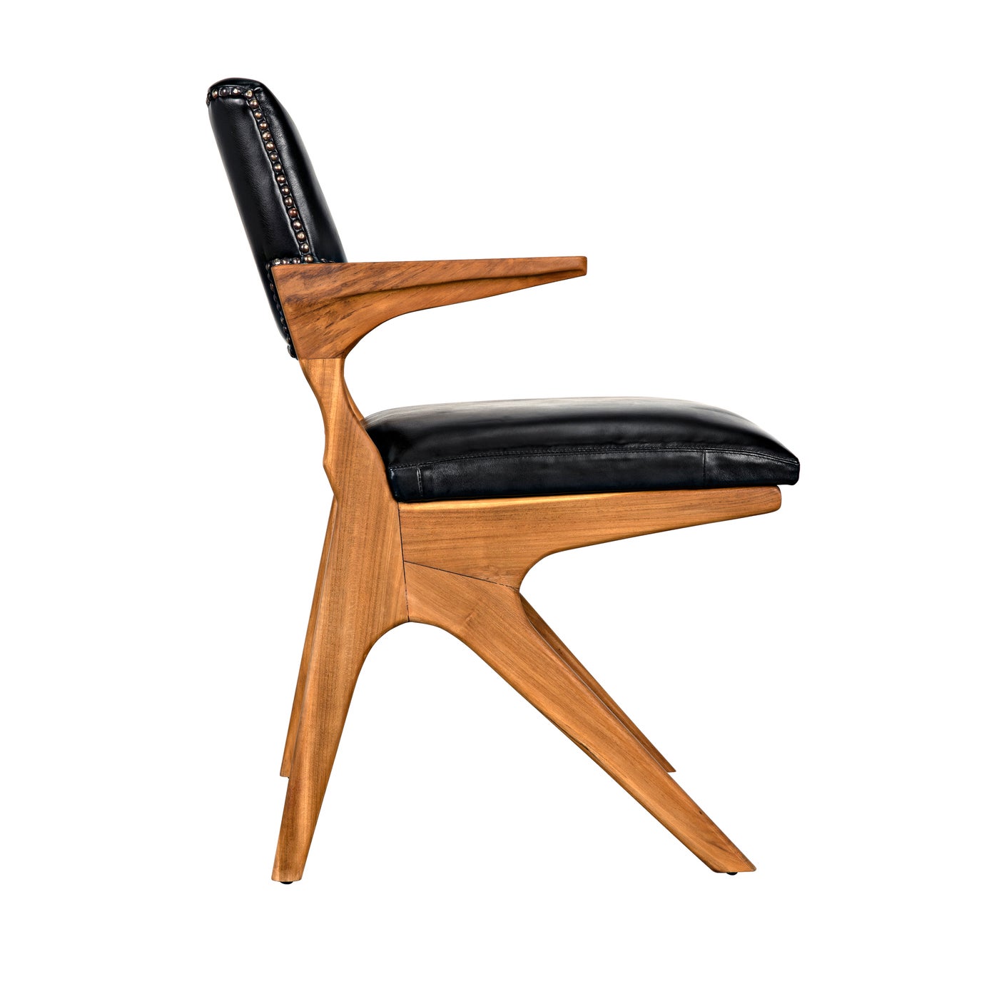 Noir Dolores Chair, Teak With Leather