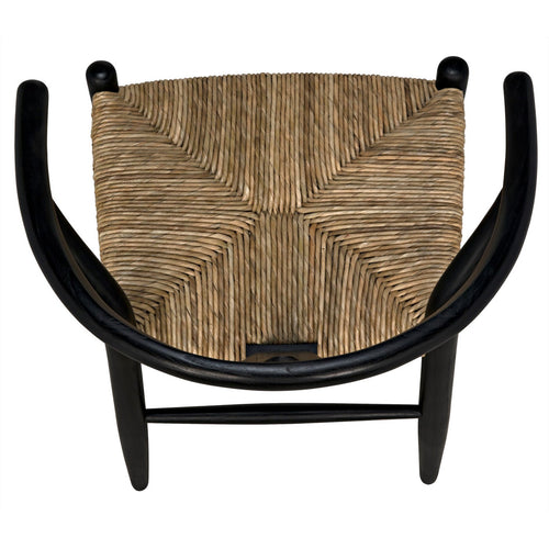 Noir Zola Chair With Rush Seat