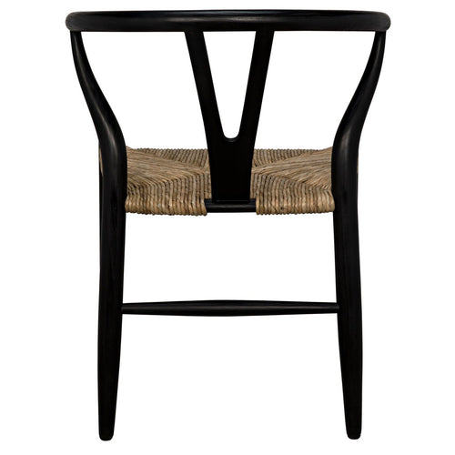 Noir Zola Chair With Rush Seat