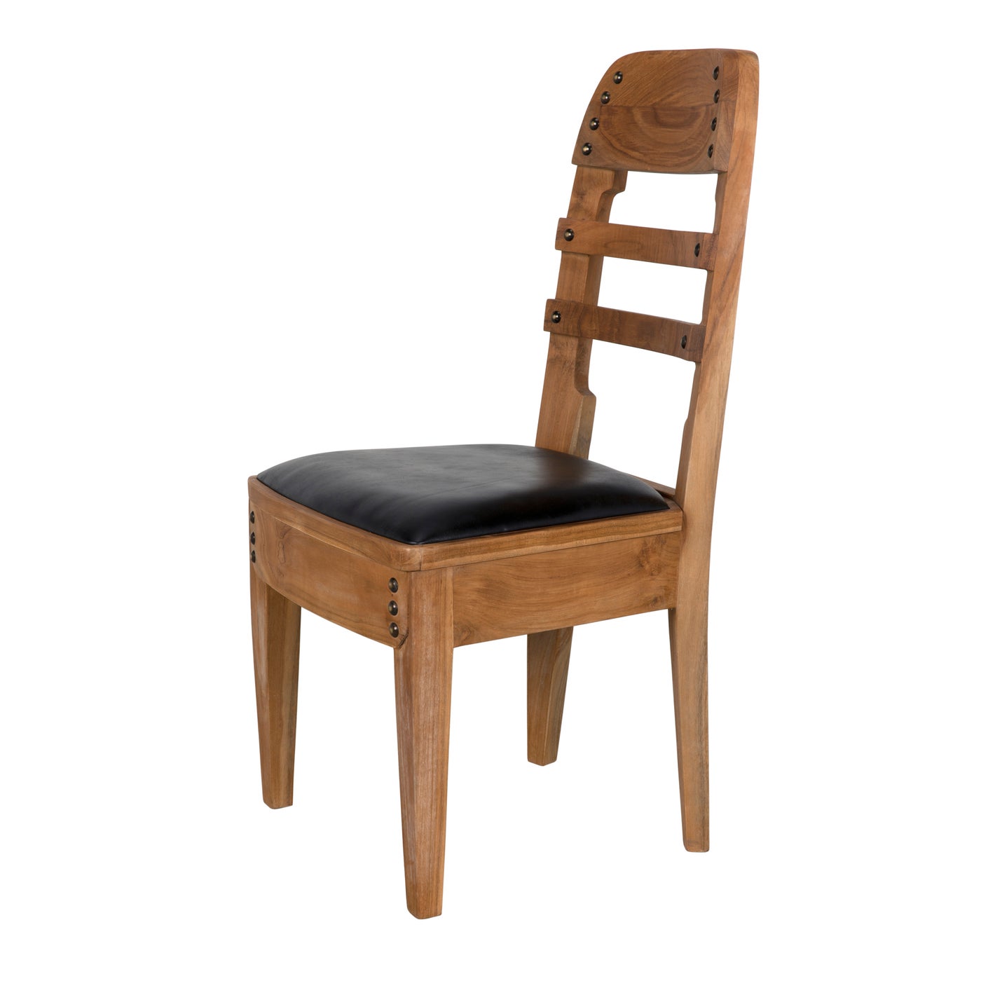 Noir Laila Chair, Teak With Leather