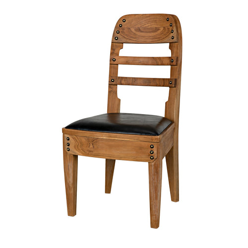 Noir Laila Chair, Teak With Leather