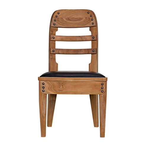 Noir Laila Chair, Teak With Leather