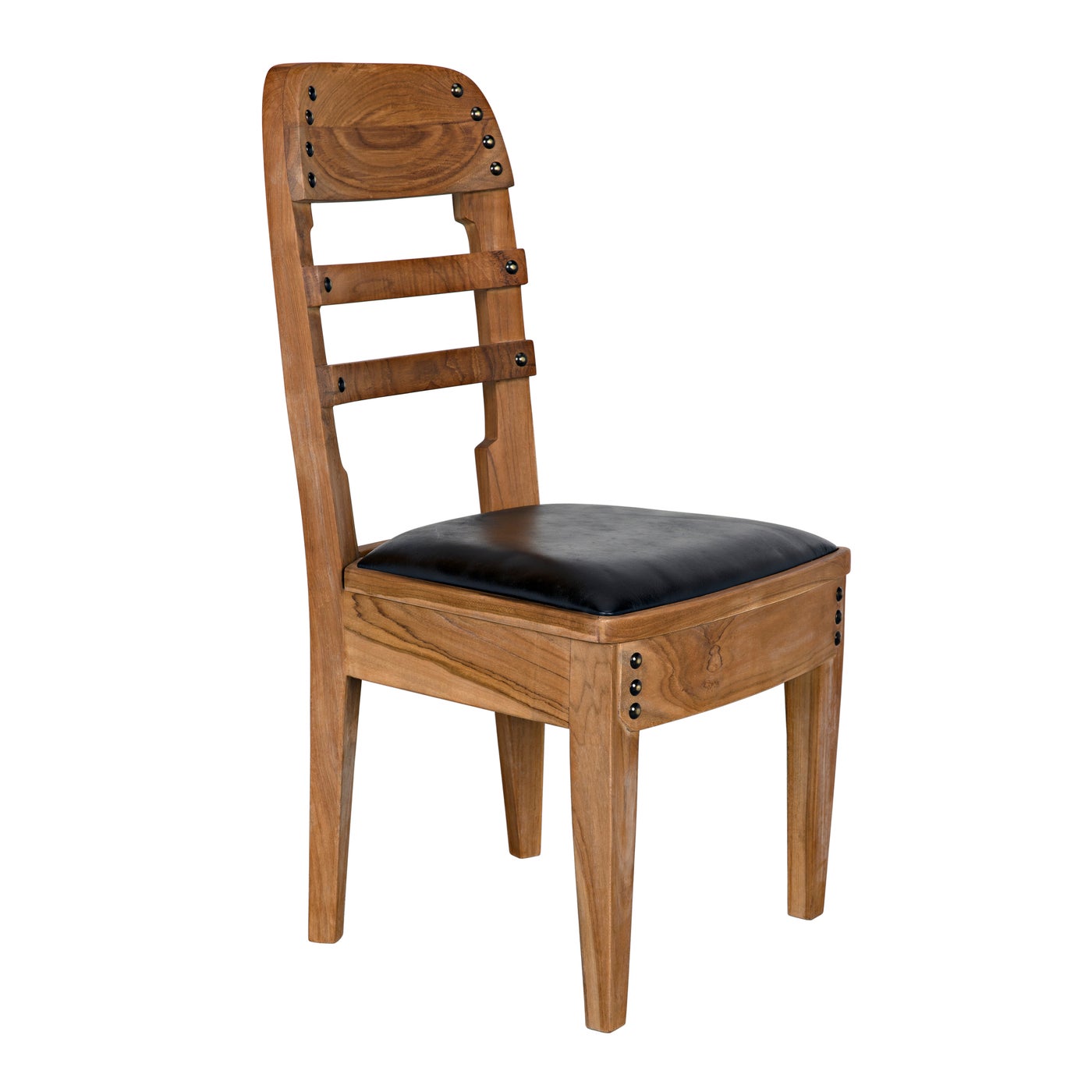 Noir Laila Chair, Teak With Leather