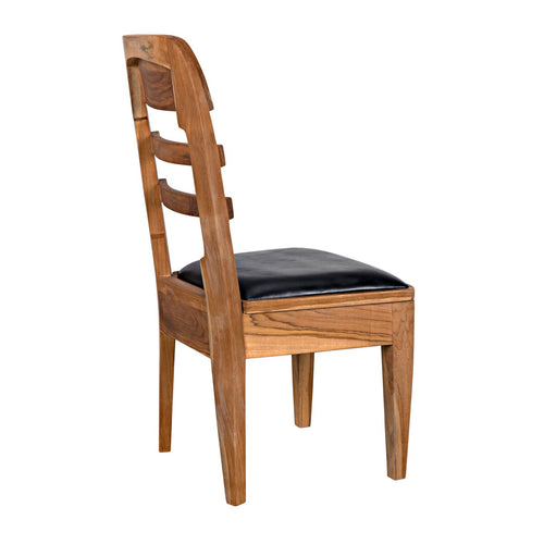 Noir Laila Chair, Teak With Leather