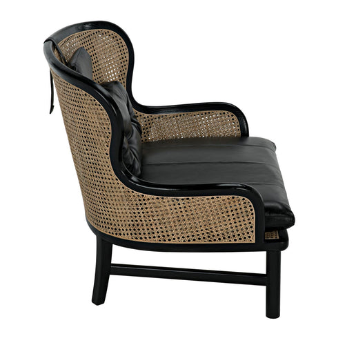 Noir Marabu Chair, Charcoal Black With Leather