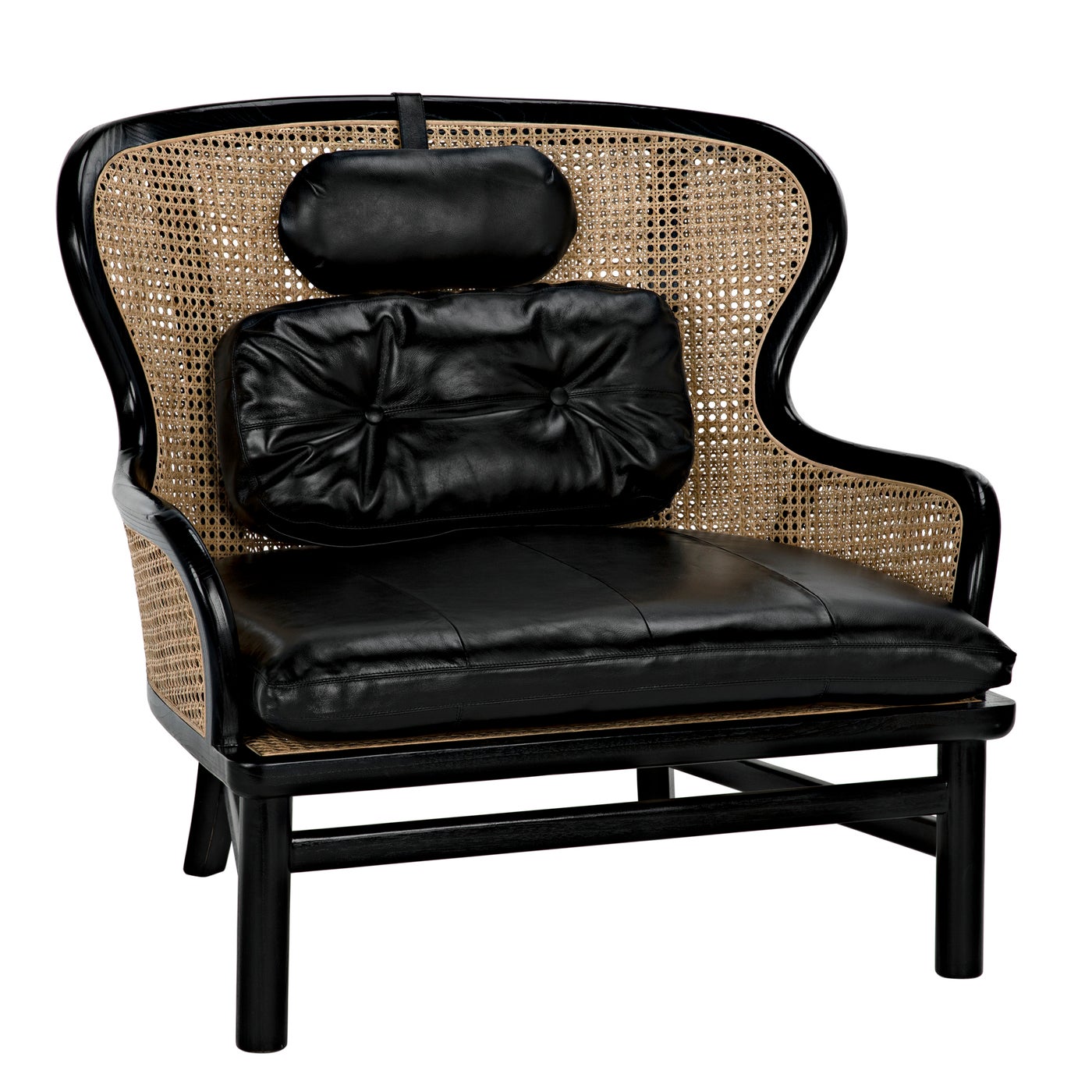 Noir Marabu Chair, Charcoal Black With Leather