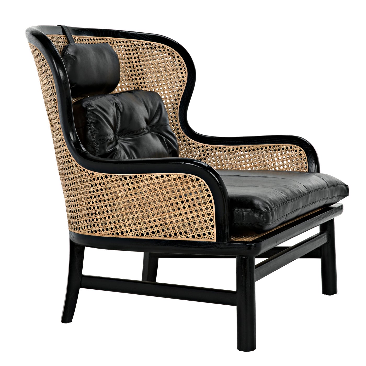 Noir Marabu Chair, Charcoal Black With Leather