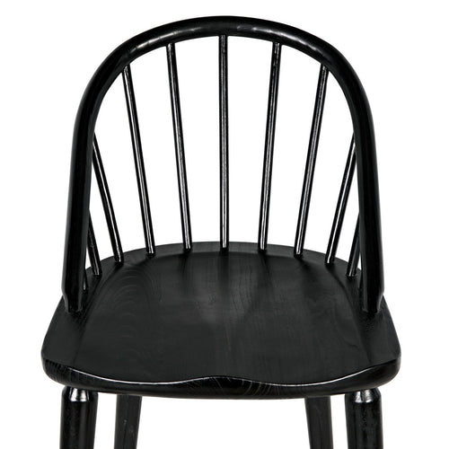 Noir Gloster Bar Chair, Charcoal Black