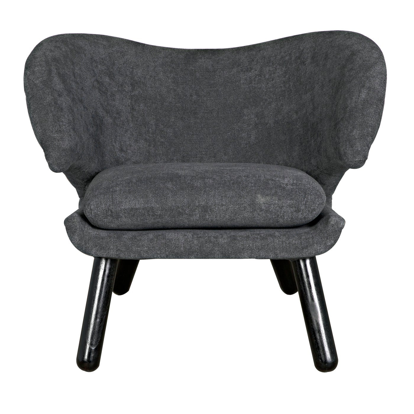 Noir Valerie Chair With Grey Fabric