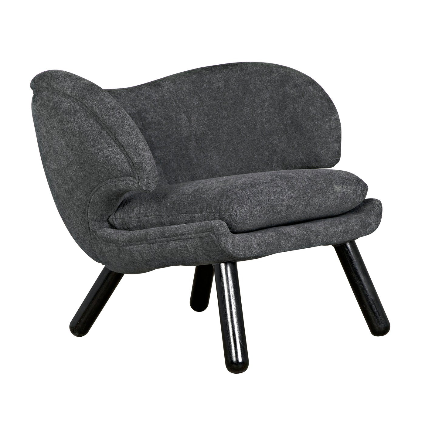 Noir Valerie Chair With Grey Fabric