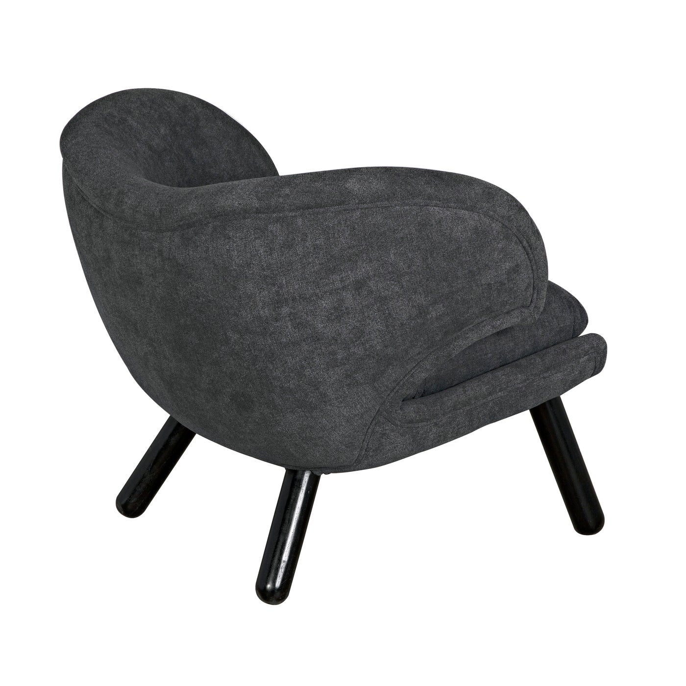 Noir Valerie Chair With Grey Fabric