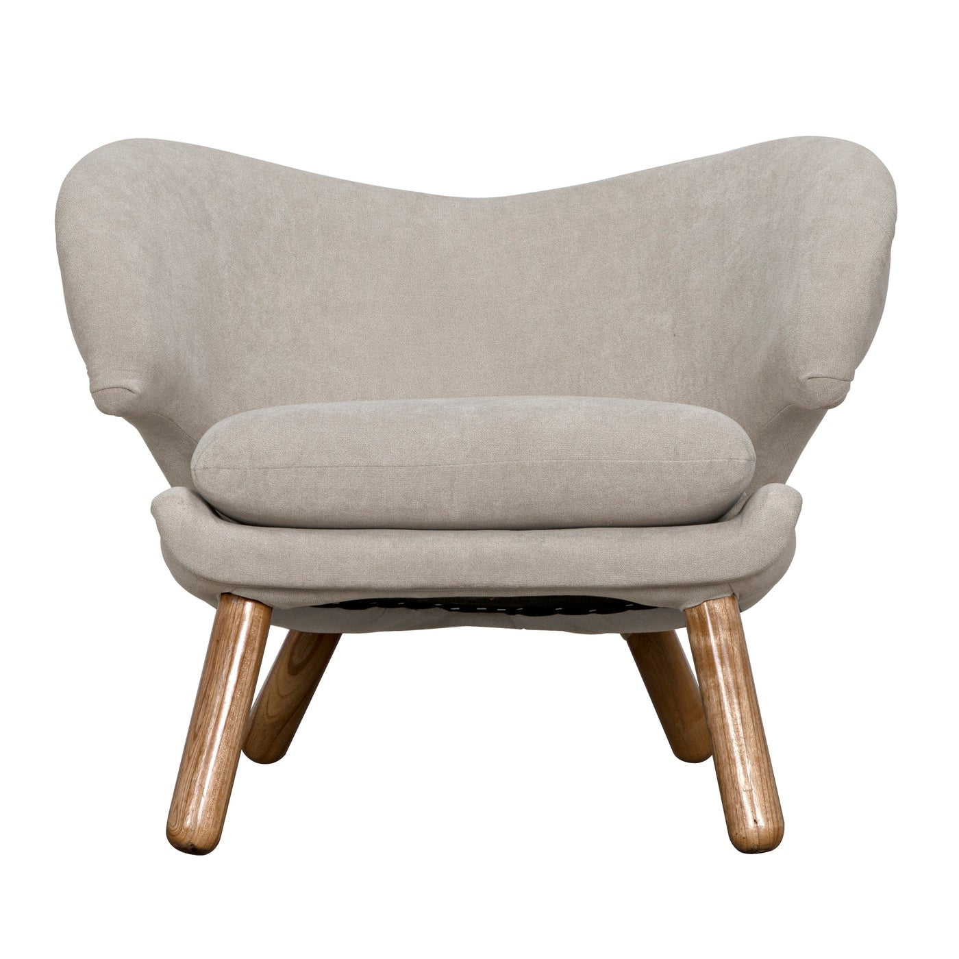 Noir Valerie Chair With Wheat Fabric