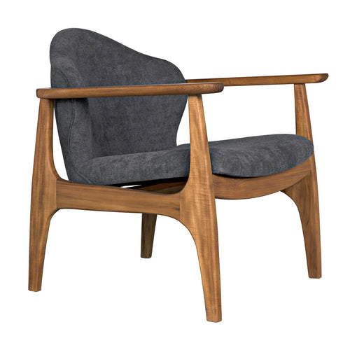 Noir Vittorio Chair With Grey Fabric