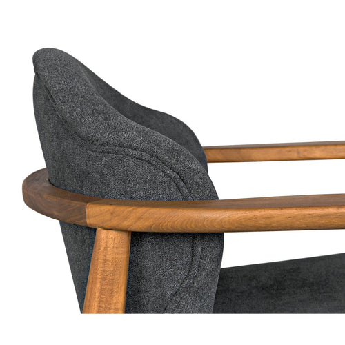 Noir Vittorio Chair With Grey Fabric