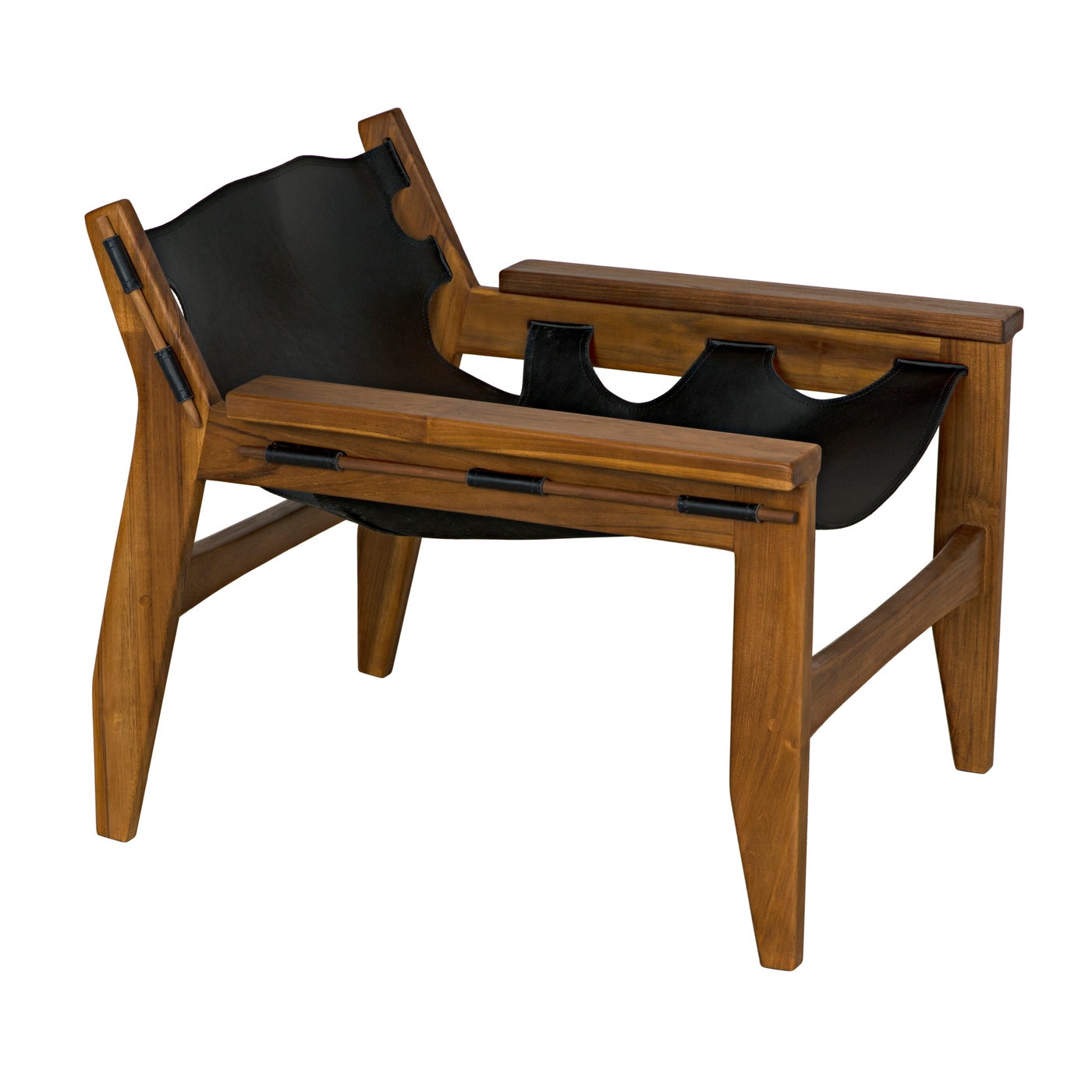 Noir Nomo Chair, Teak With Leather