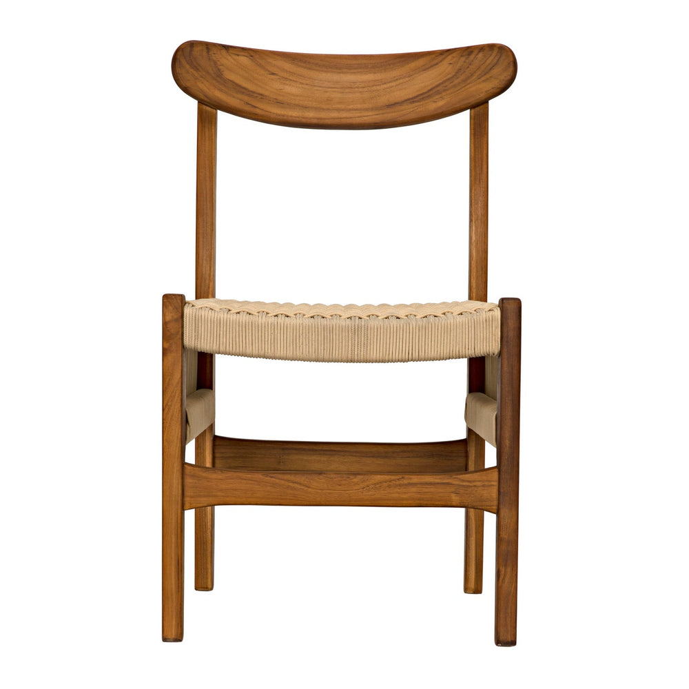 Noir Shagira Chair, Teak With Woven Rope