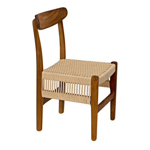 Noir Shagira Chair, Teak With Woven Rope