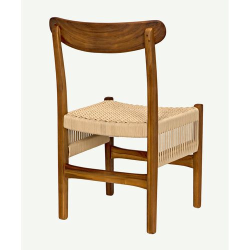 Noir Shagira Chair, Teak With Woven Rope