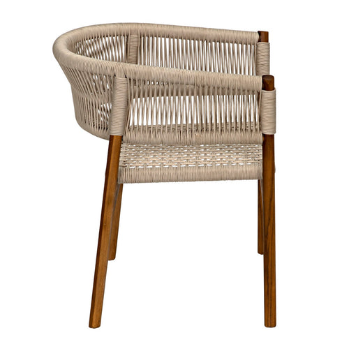 Noir Conrad Chair, Teak With Woven Rope