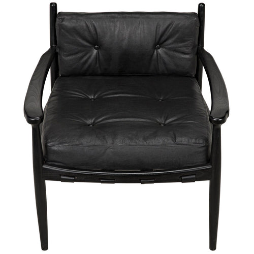 Noir Fogel Lounge Chair, Charcoal Black