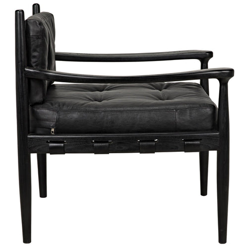 Noir Fogel Lounge Chair, Charcoal Black