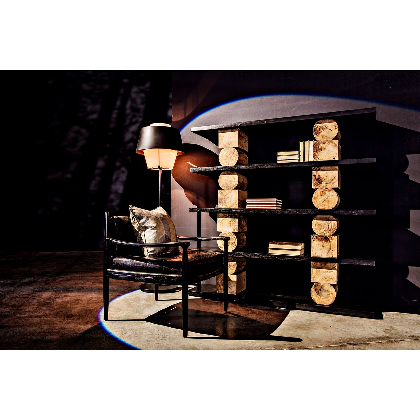 Noir Fogel Lounge Chair, Charcoal Black