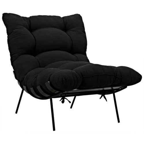 Noir Hanzo Chair With Steel Legs