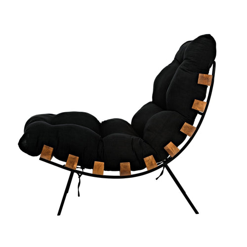 Noir Hanzo Chair With Steel Legs